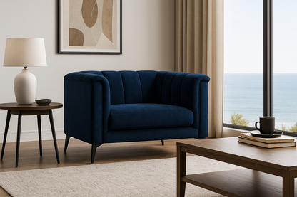 Byron Lounge Chair Navy Velvet