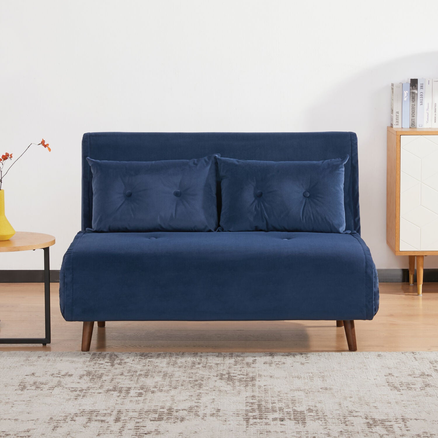 Haru 2 Seater Sofa Bed Navy-Global Living
