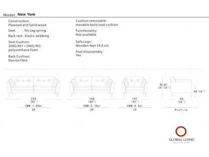 New York 3 Seater-Global Living