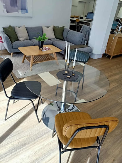 Paige Round Glass Dining Table