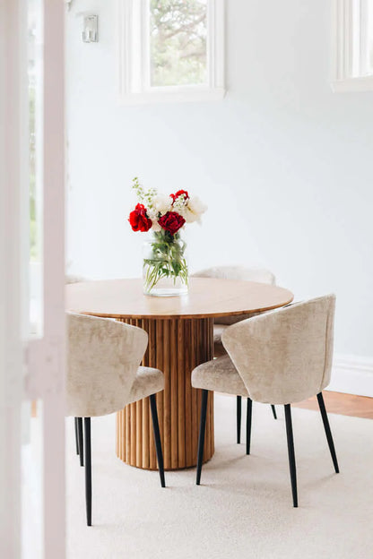Pedestal Round Dining Table - Natural