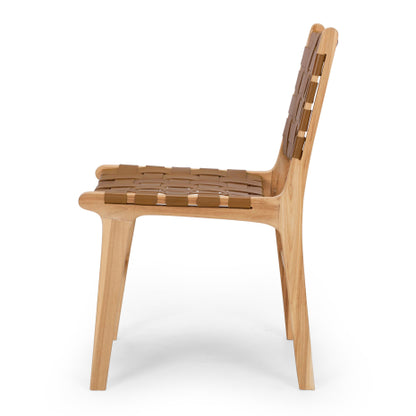 Roma Woven Dining Chair - Saddle