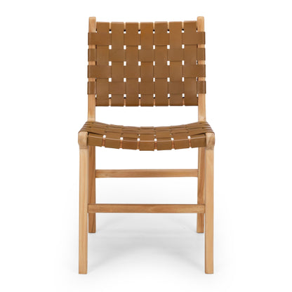Roma Woven Dining Chair - Saddle