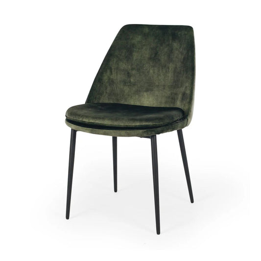 Milli Velvet Dining Chair - Moss Green-Global Living