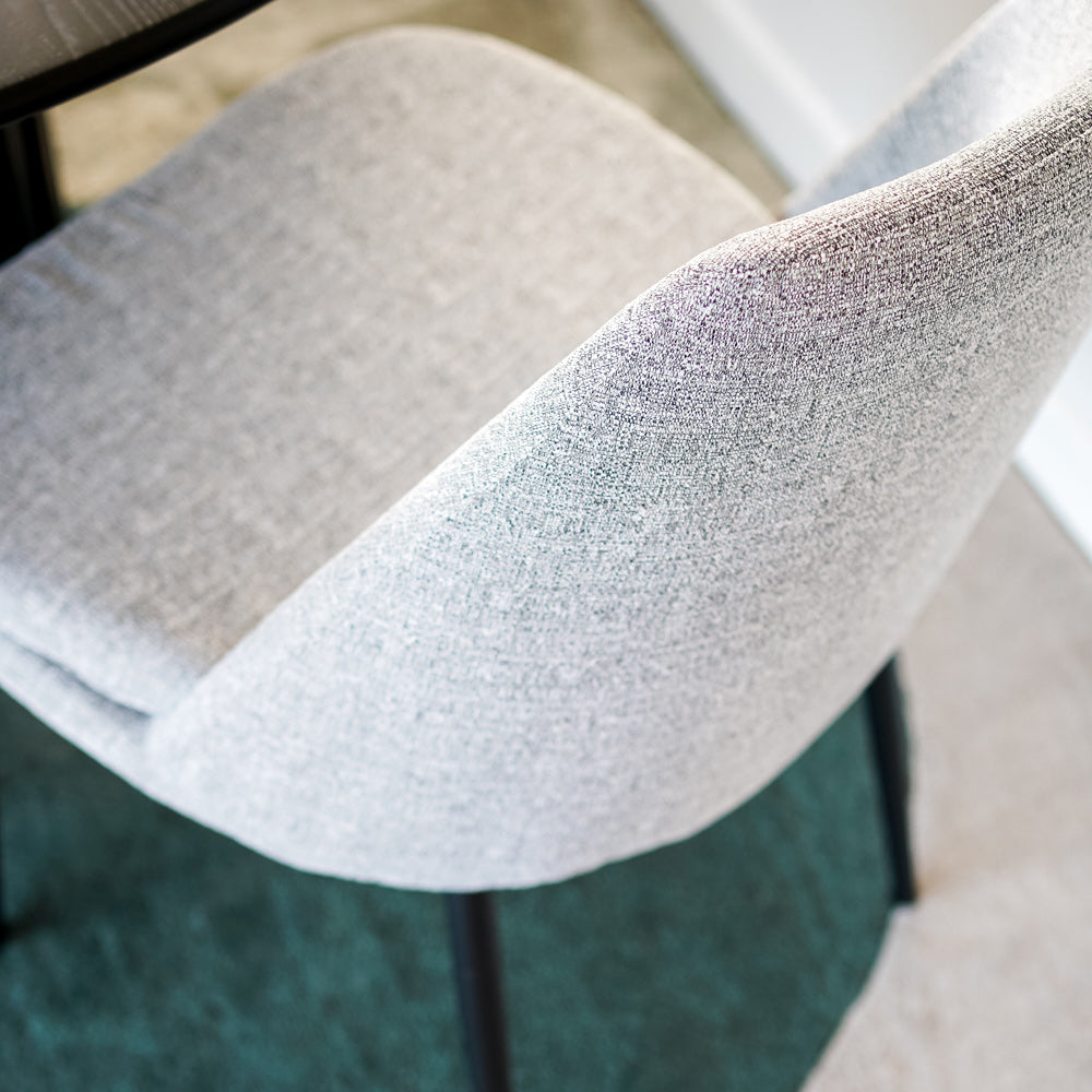 Milli Fabric Dining Chair - Light Grey-Global Living